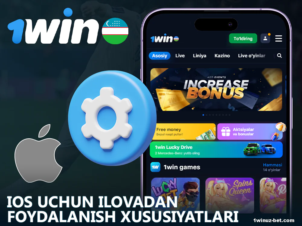 iOS tizimidagi 1Win O'zbekiston ilovasining xususiyatlari