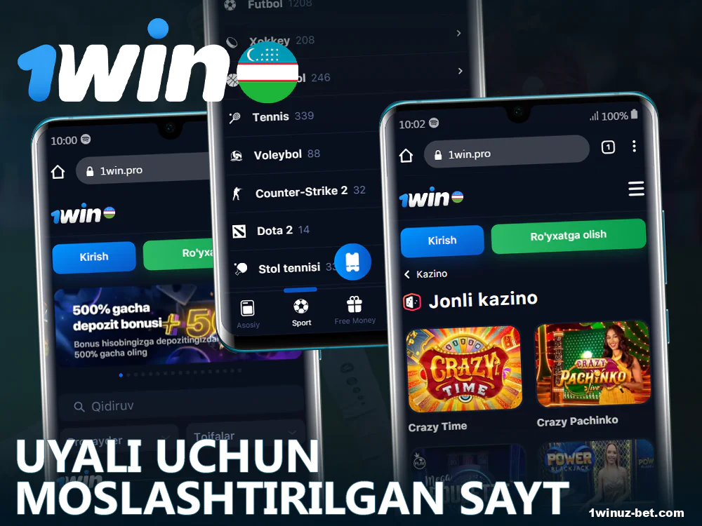 1Win O'zbekiston mobil veb-sayti