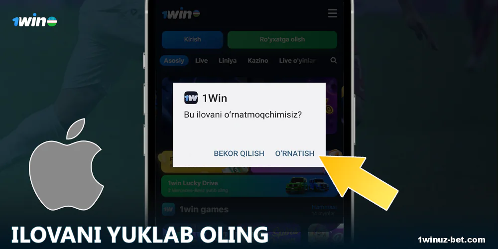 iOS 1Win O'zbekiston uchun ilovani yuklab oling