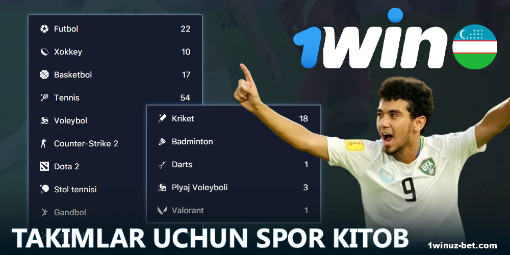 O'zbek tikish o'yinchilari uchun sport kitobi 1Win