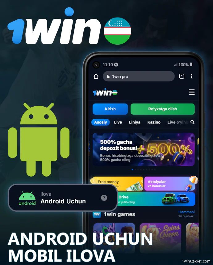 Android uchun 1Win O'zbekiston ilovasi