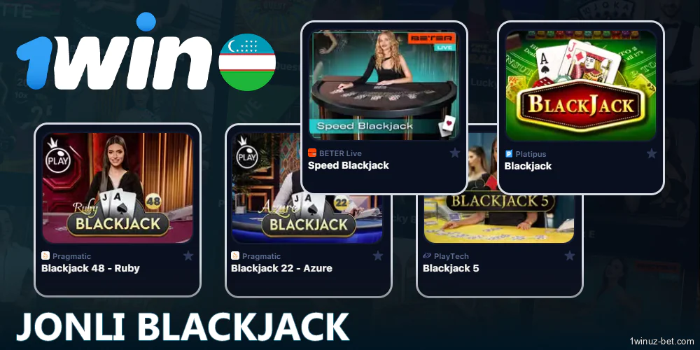 O'zbekistonlik o'yinchilar uchun jonli Blackjack 1Win