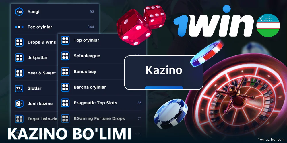 1Win O'zbekistondagi kazino bo'limi