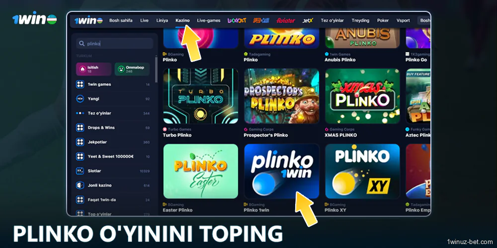 1Win O'zbekiston da Plinko o'yinini oching