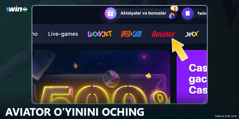 1Win O'zbekiston da Aviator o'yinini oching