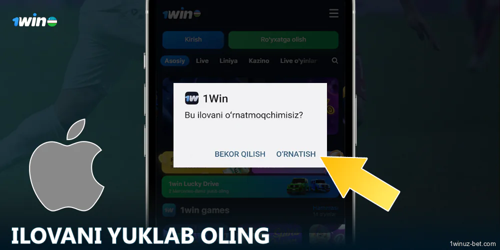 iOS 1Win O'zbekiston uchun ilovani yuklab oling