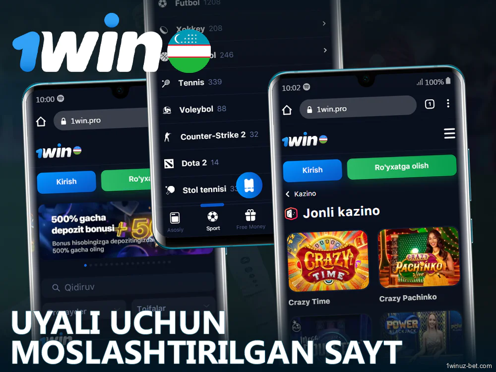 1Win O'zbekiston mobil veb-sayti