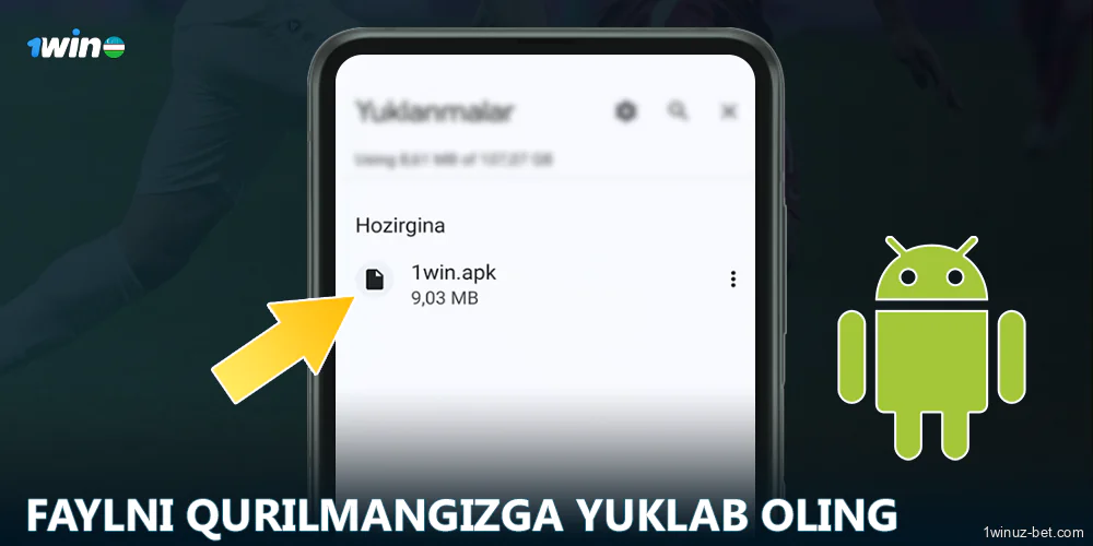 Android 1Win O'zbekiston uchun ilovani yuklab oling