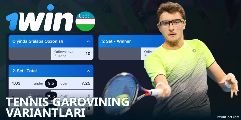 Tennisga garov tikish 1Win O'zbekiston