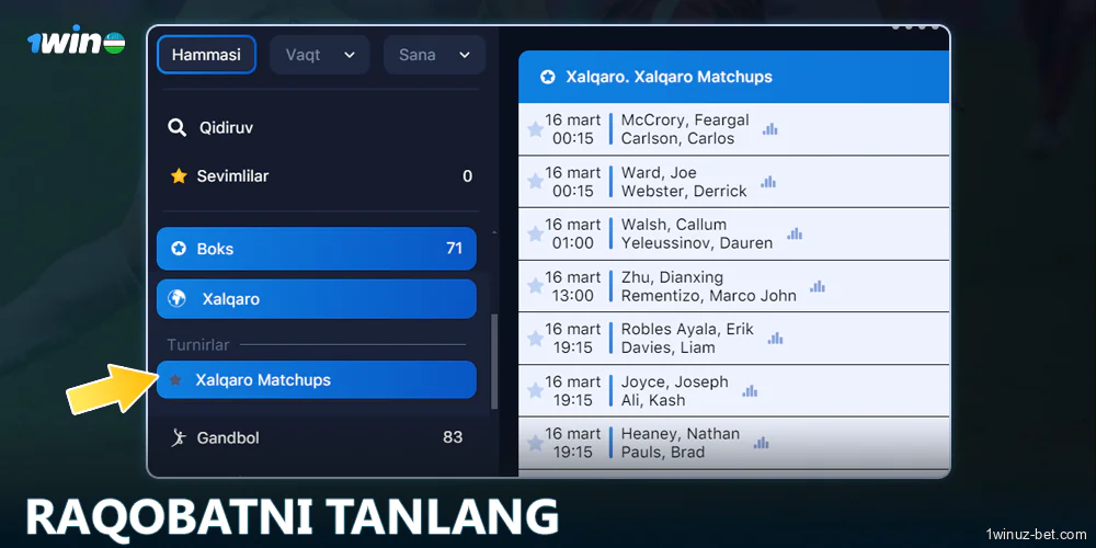 1Win O'zbekistonda boks turnirini tanlang