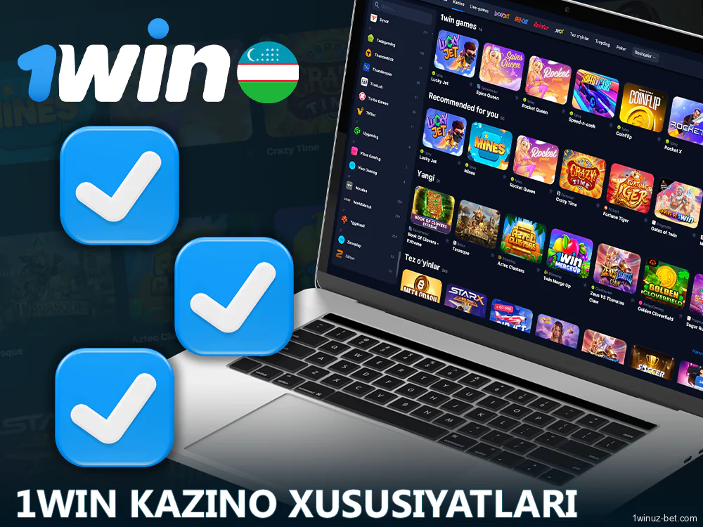 O'zbekistonlik o'yinchilar uchun kazino xususiyatlari 1Win